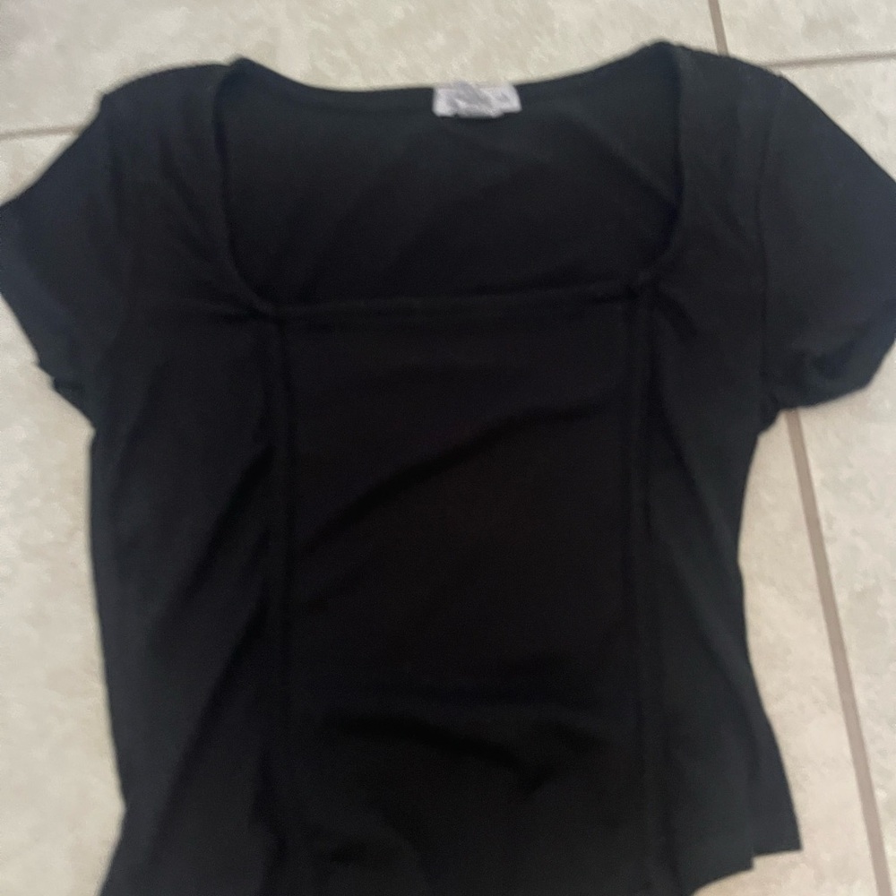 Black Short Sleeve Top